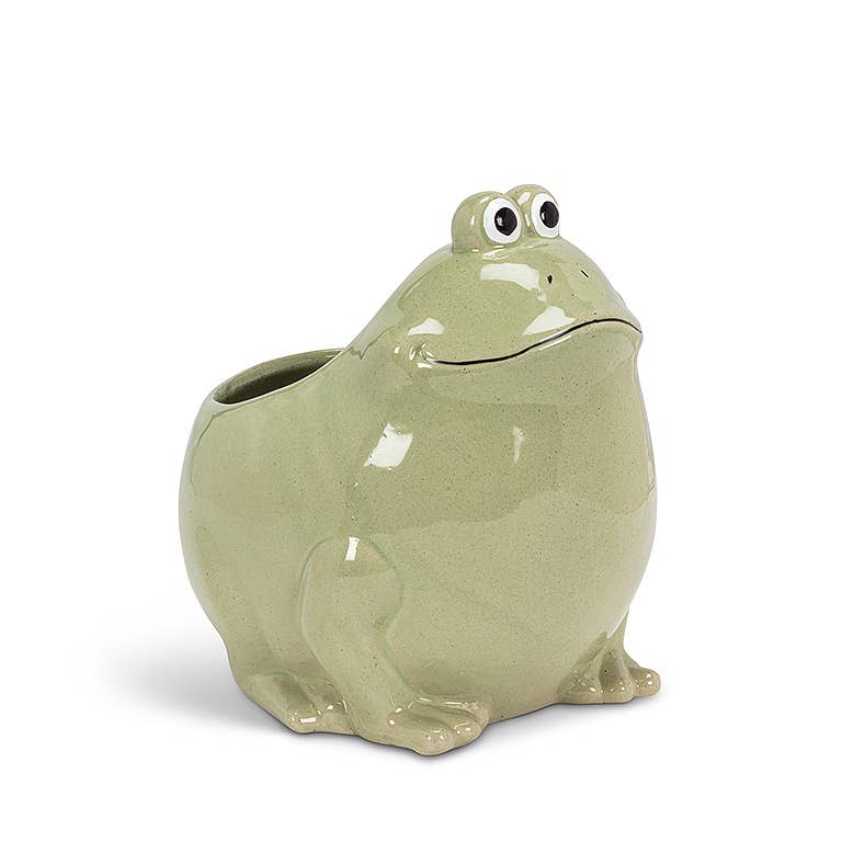 Lg Sitting Frog Planter-6.5"