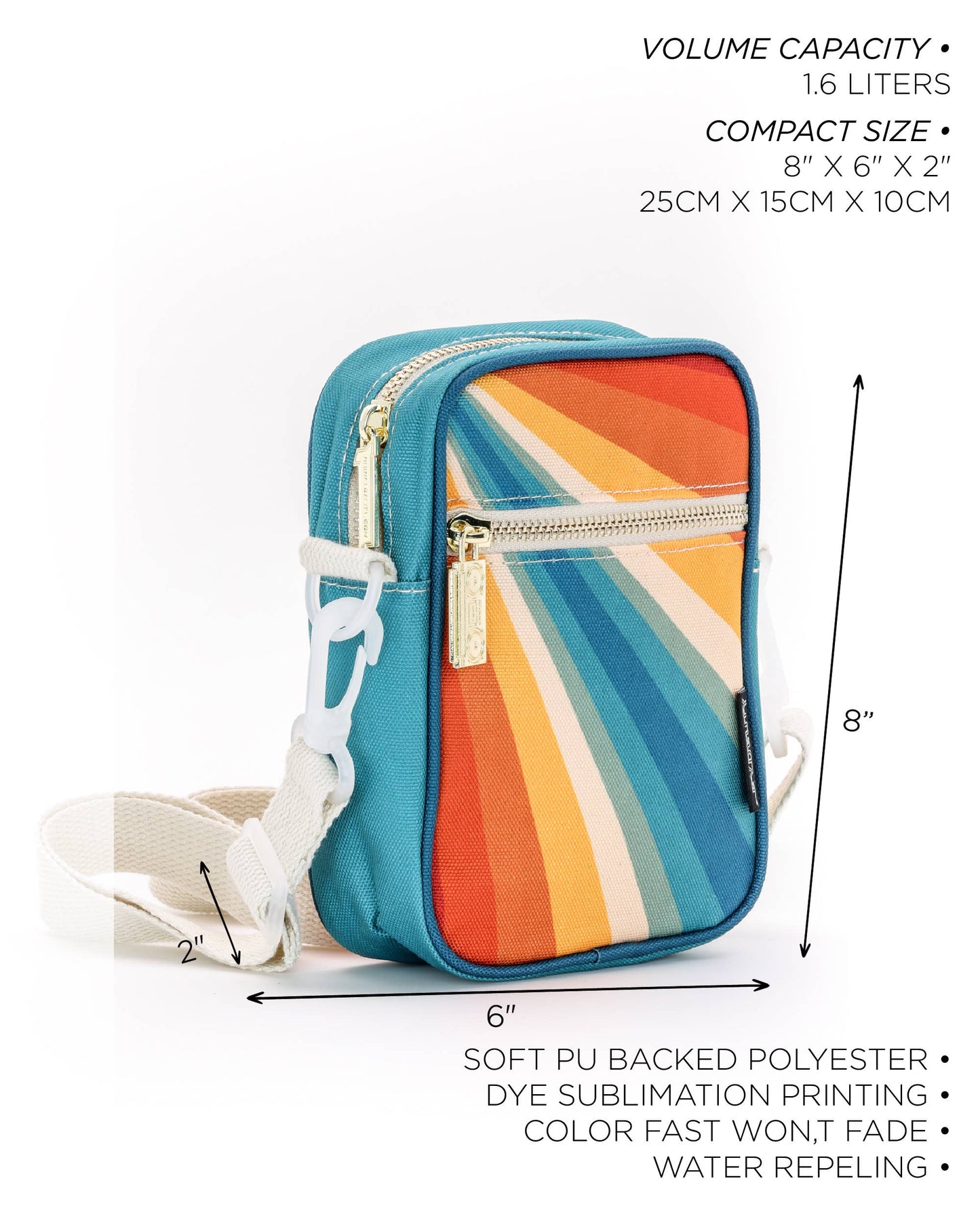 88624: Crossbody Mini Brick Bag | Recycled RPET | Rainbow