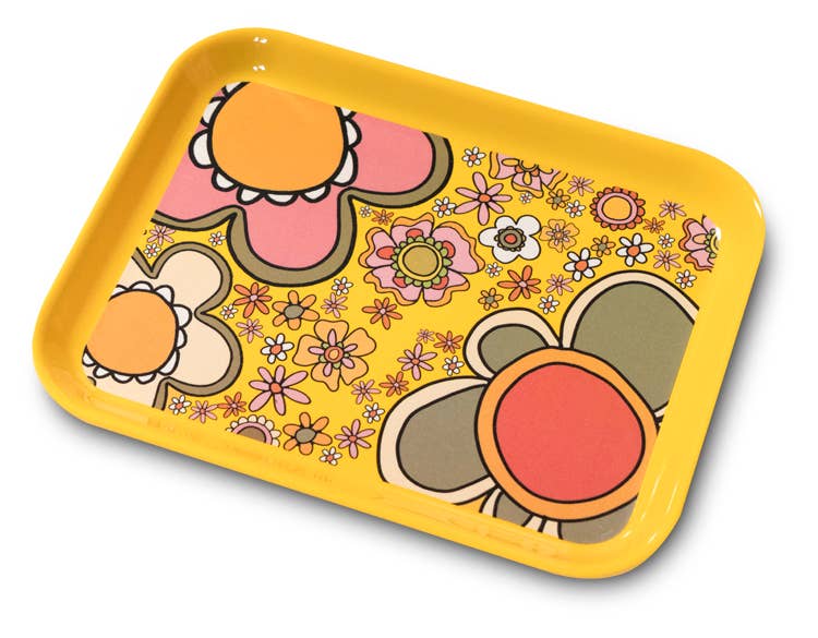 BIG FLOWERS Small trinket Tray - Vintage MC