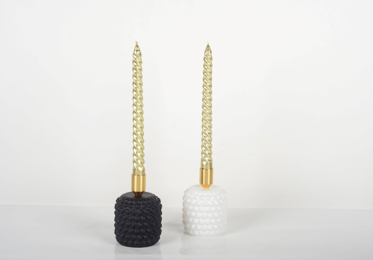 Black - White Bubble Candle Holder - Vintage MC