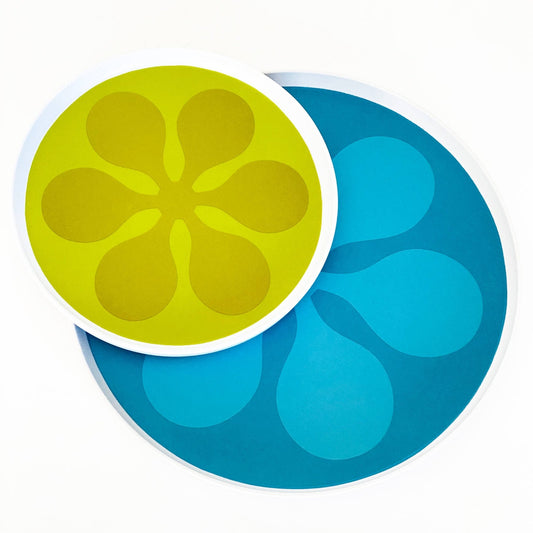 Blue Modfest Melamine Dinner Plate - Vintage MC