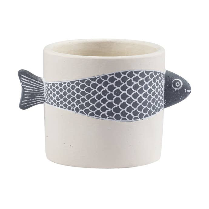 3 D Blue/White Fish Planter Item #17796