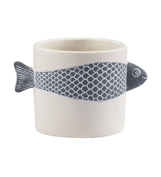3 D Blue/White Fish Planter Item #17796
