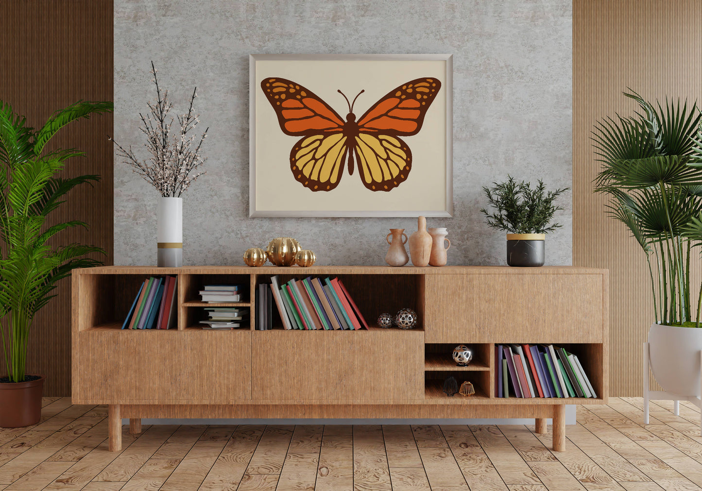 Orange and Yellow Butterfly Print