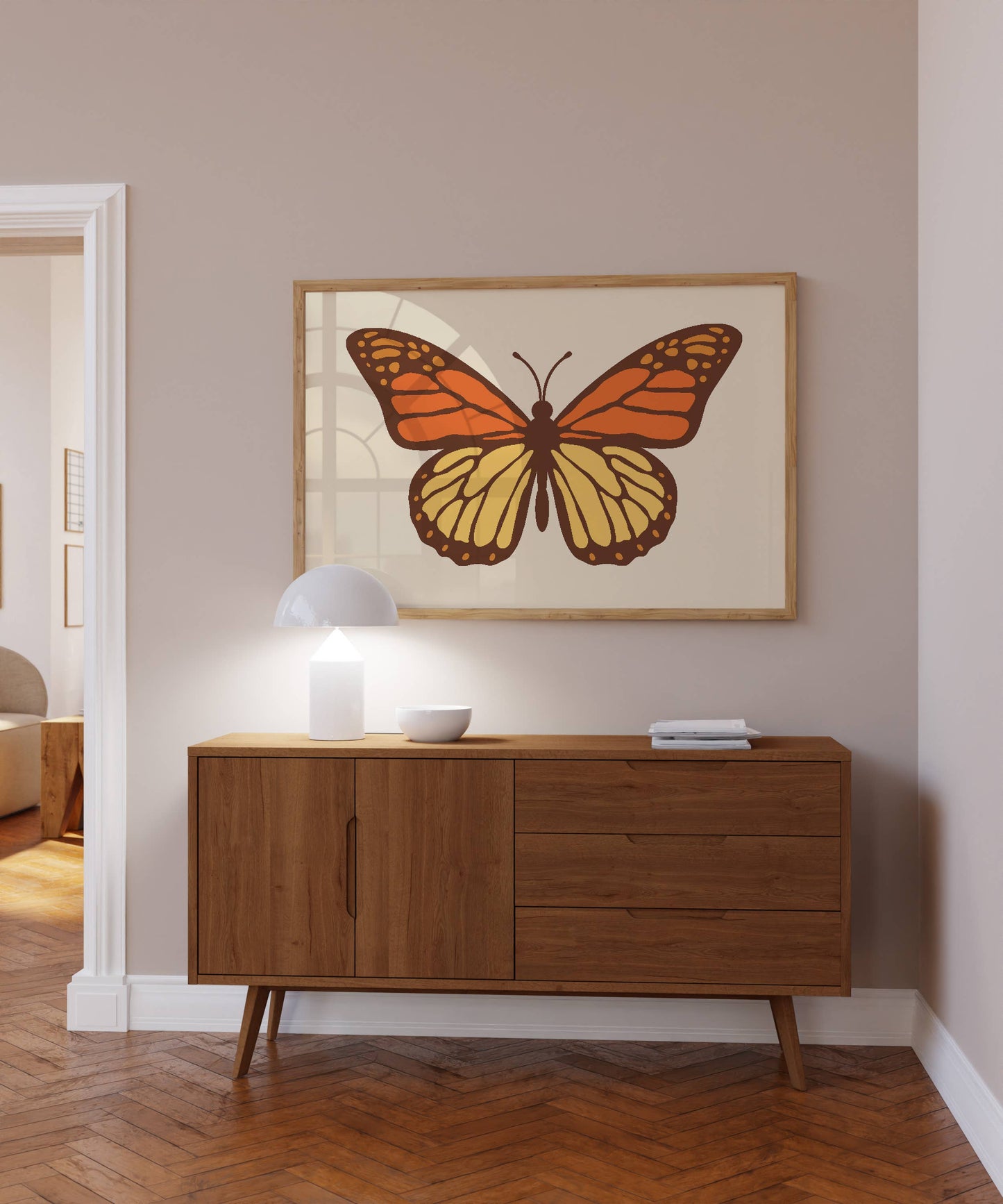 Orange and Yellow Butterfly Print