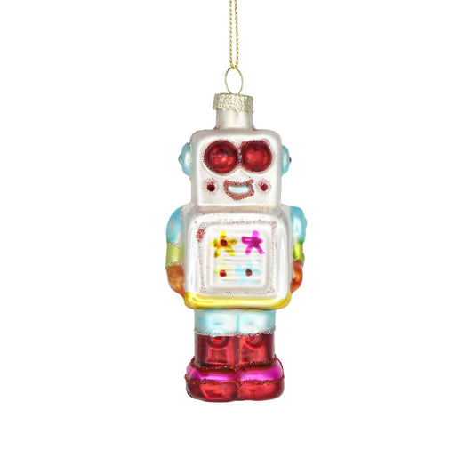 Mr Roboto Glass Christmas Ornament