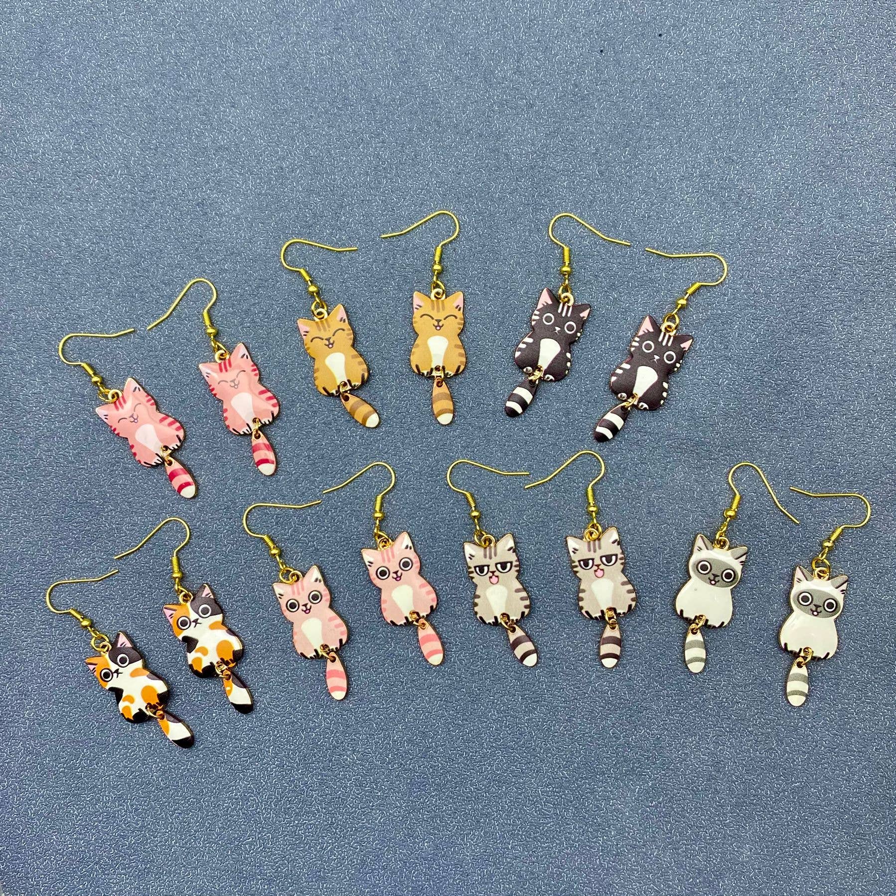 Cat Dangle Earrings - Vintage MC