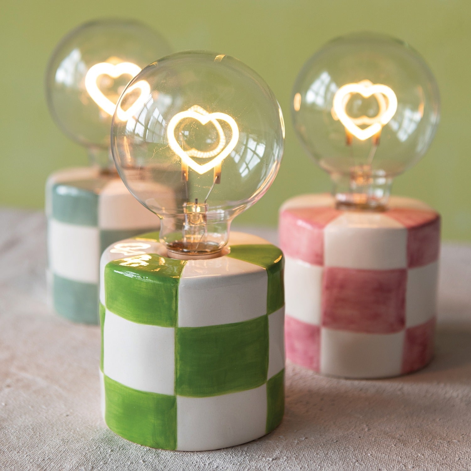 Checker Ceramic LED Light - Vintage MC