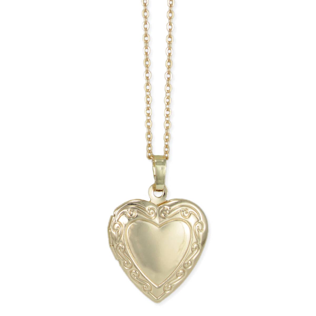 Cherished Memories Gold Heart Locket Necklace - Vintage MC