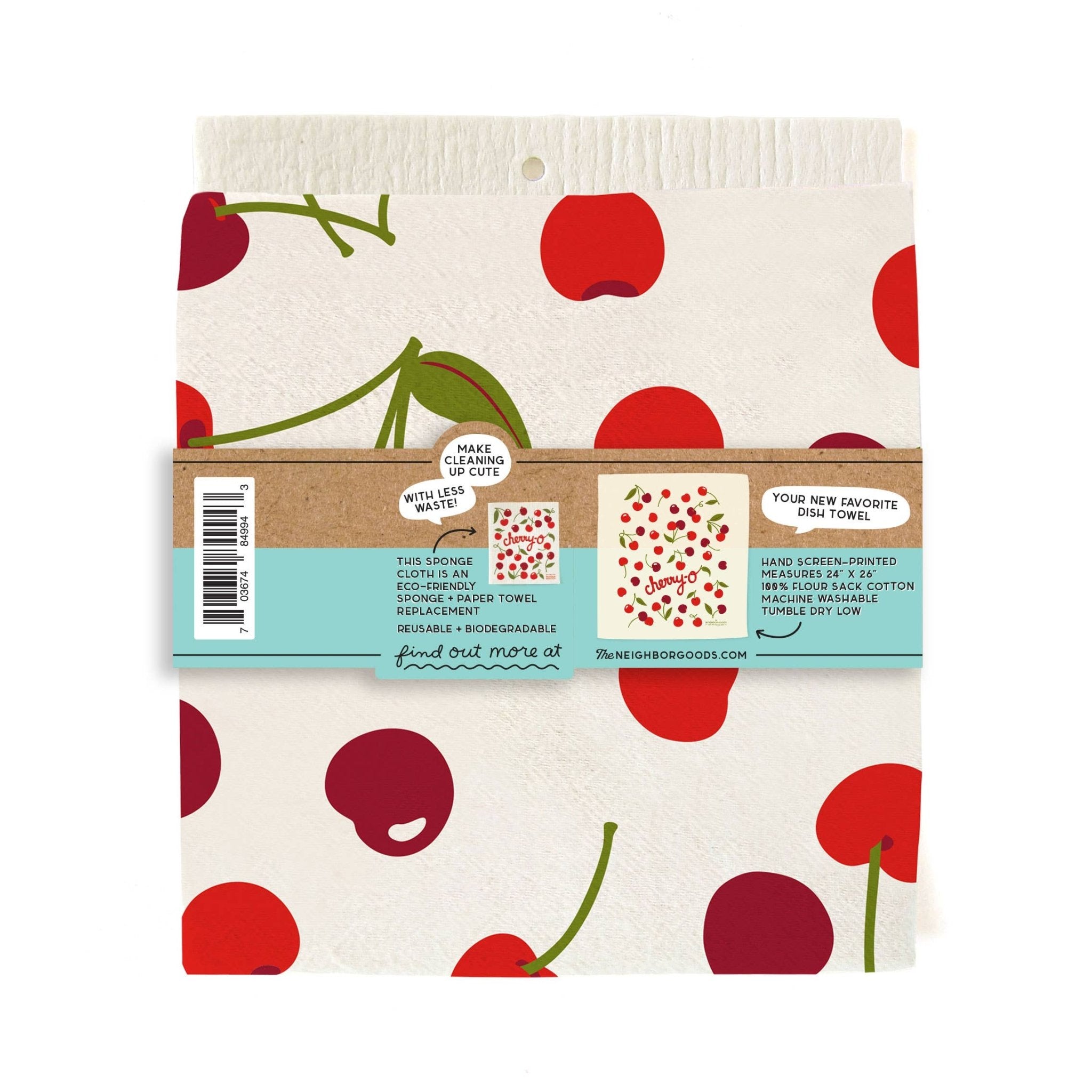 Cherry - Tea Towel + Sponge Cloth Set - Vintage MC
