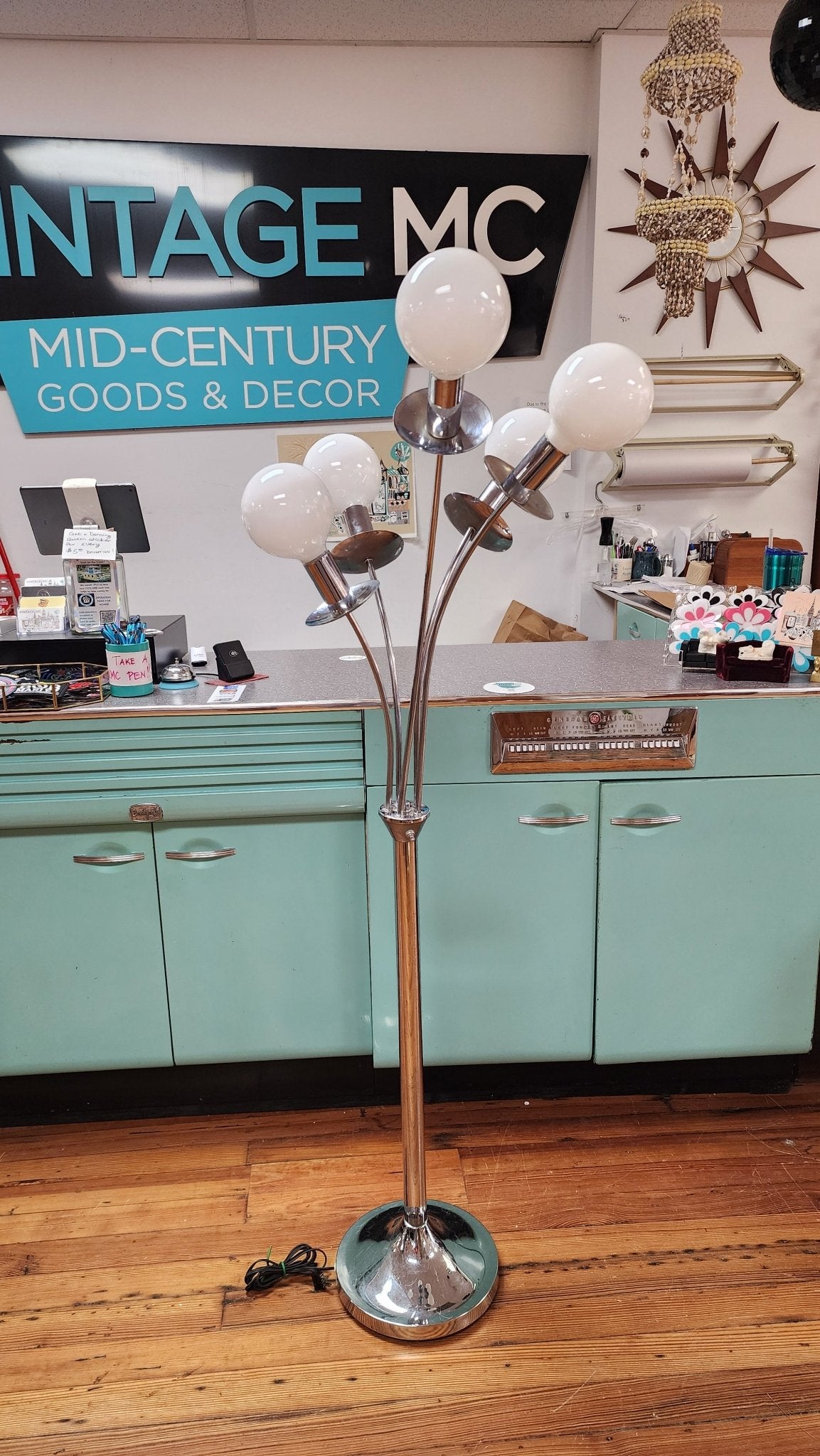 Chrome Floor Lamp - Sonnemon Style - Vintage MC