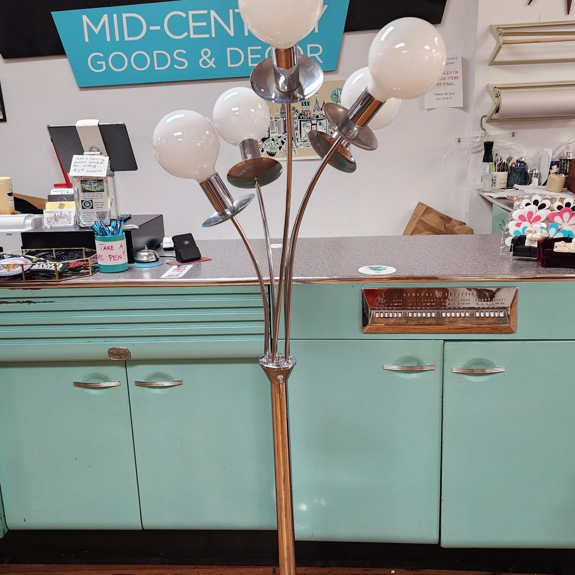 Chrome Floor Lamp - Sonnemon Style - Vintage MC