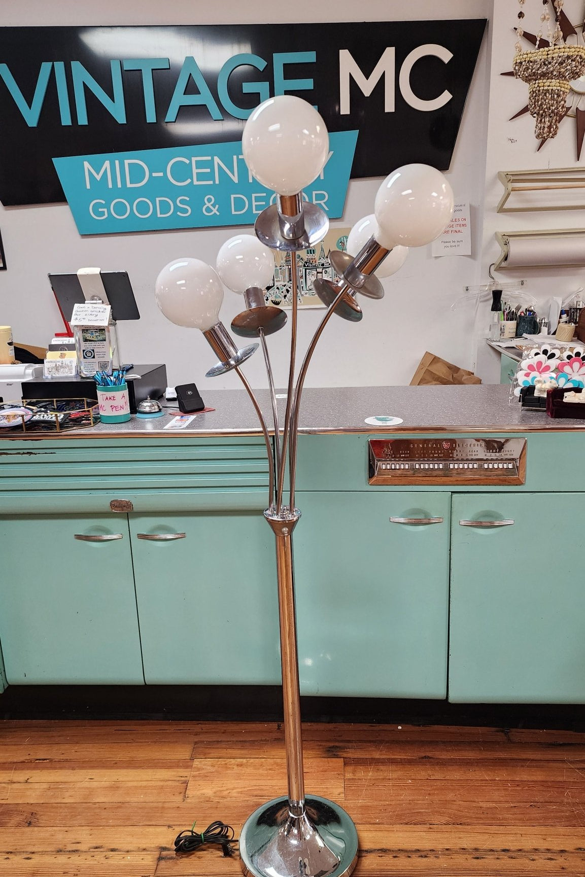 Chrome Floor Lamp - Sonnemon Style - Vintage MC