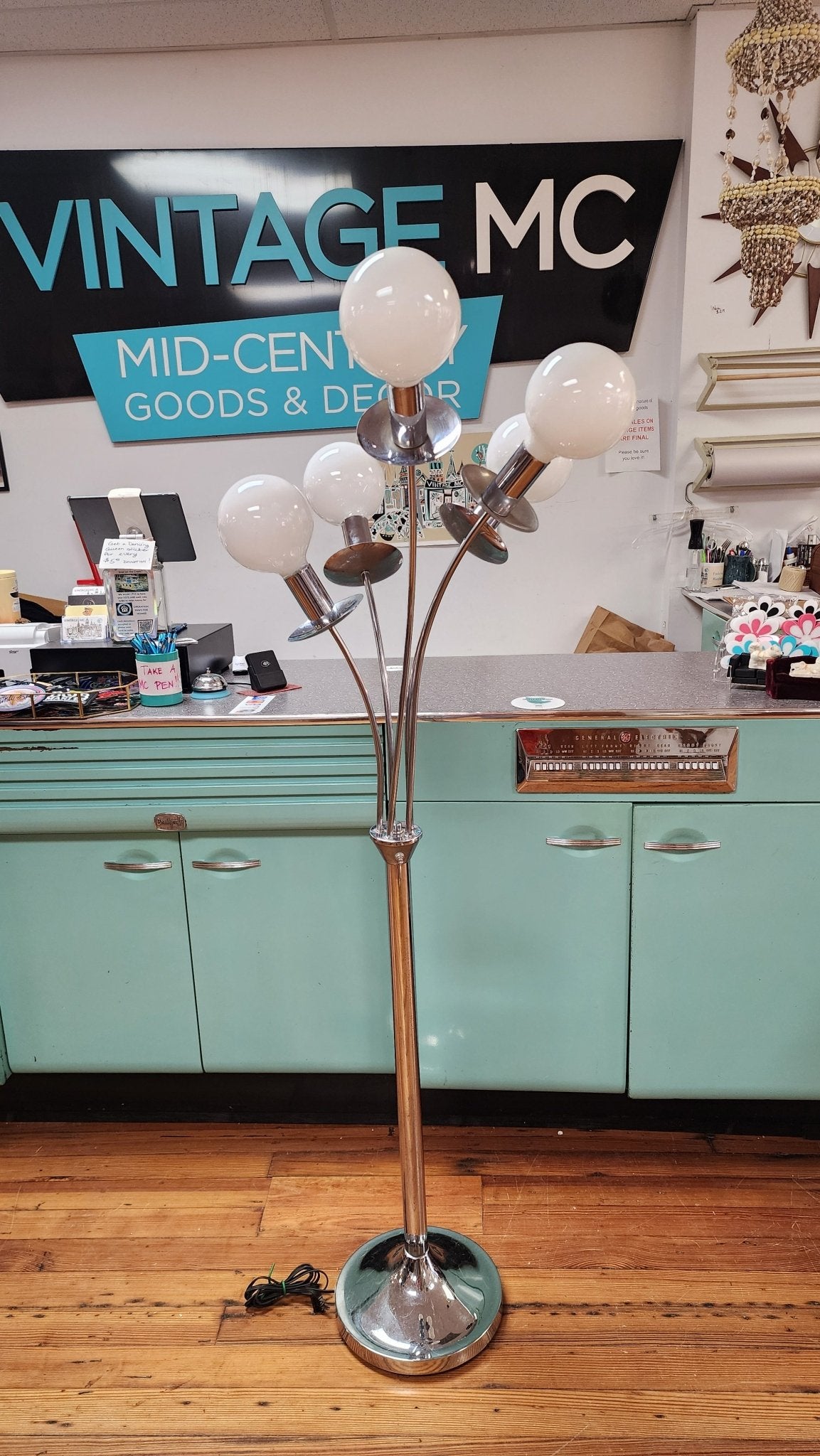 Chrome Floor Lamp - Sonnemon Style - Vintage MC