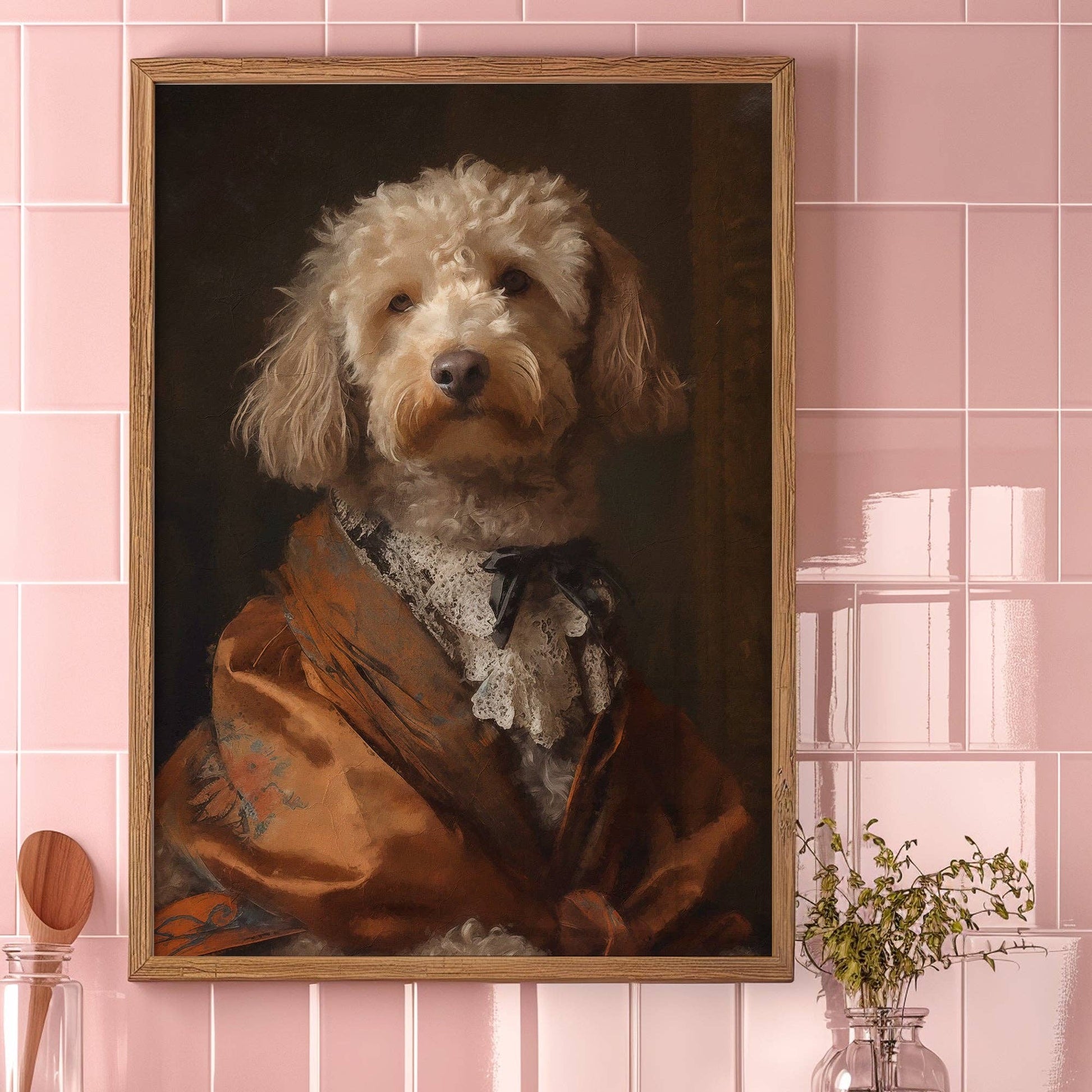 Cockapoo Dog Portrait Print - Vintage MC