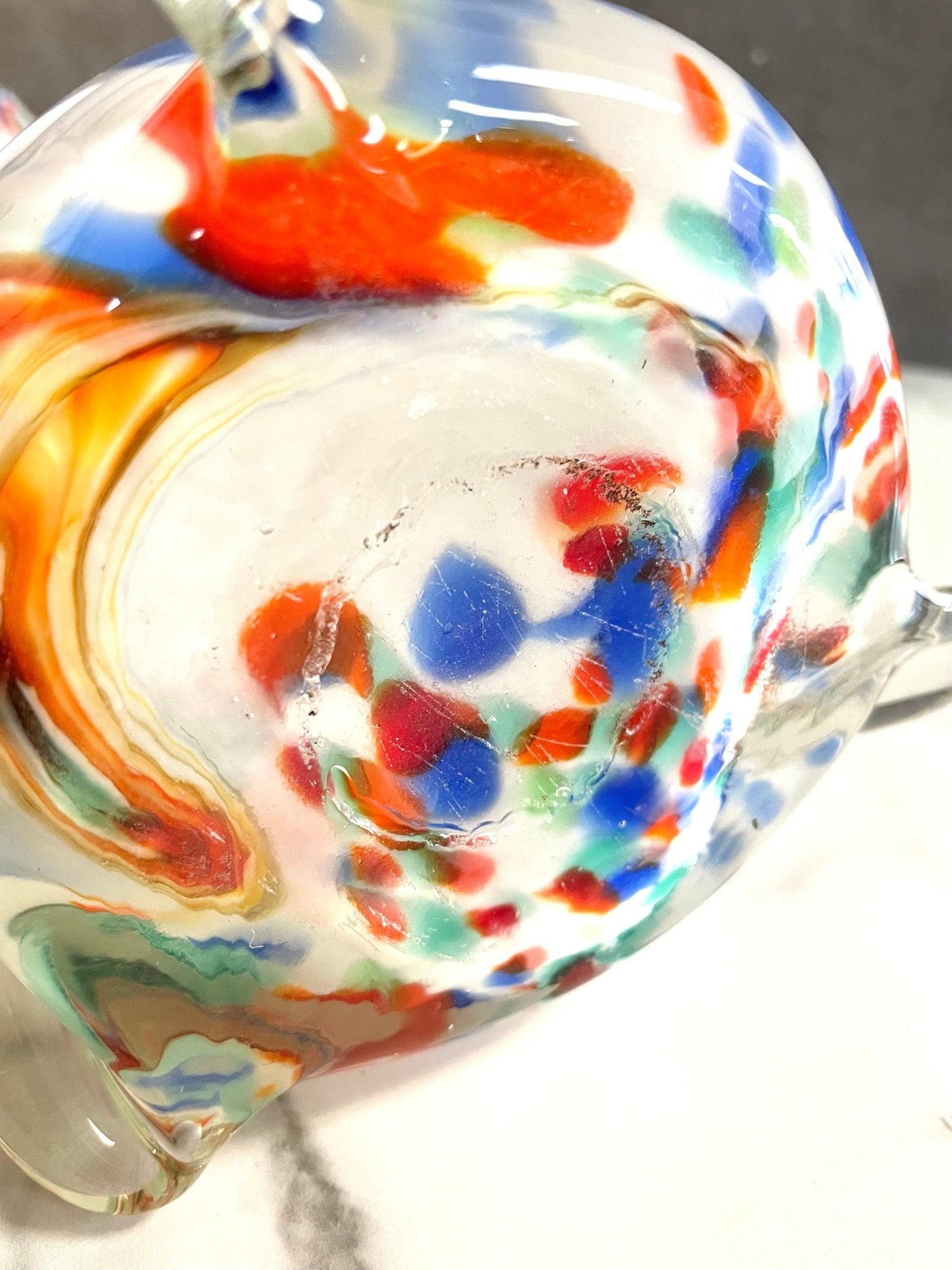 Colorful Swirled Stretch Glass Vase - Vintage MC