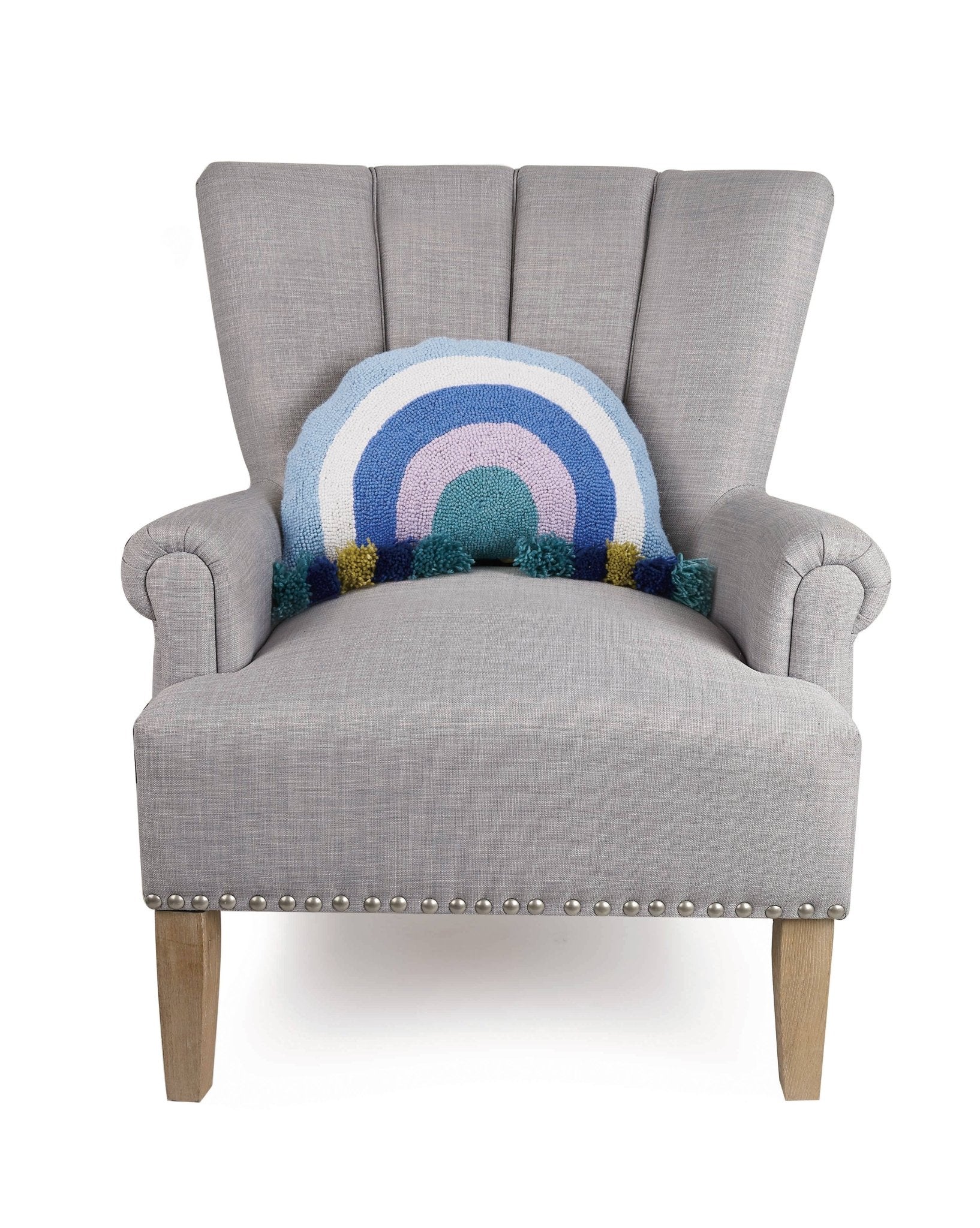 Cool Rainbow With Tassels Hook Pillow by Ampersand - Vintage MC