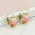Cottage Floral Dried Flower Heart Earring - Vintage MC