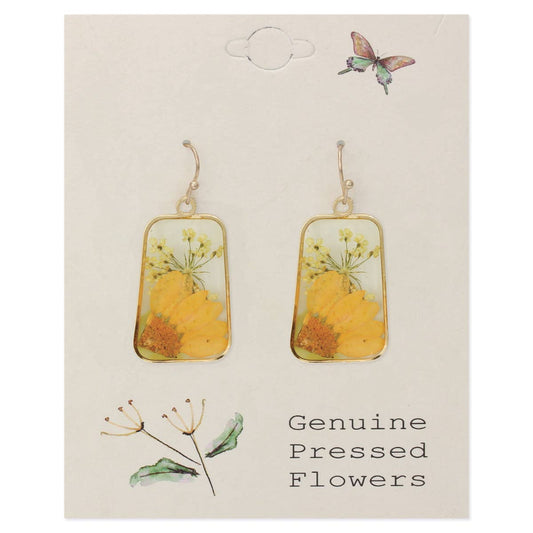 Cottage Floral Dried Sunflower Earring - Vintage MC