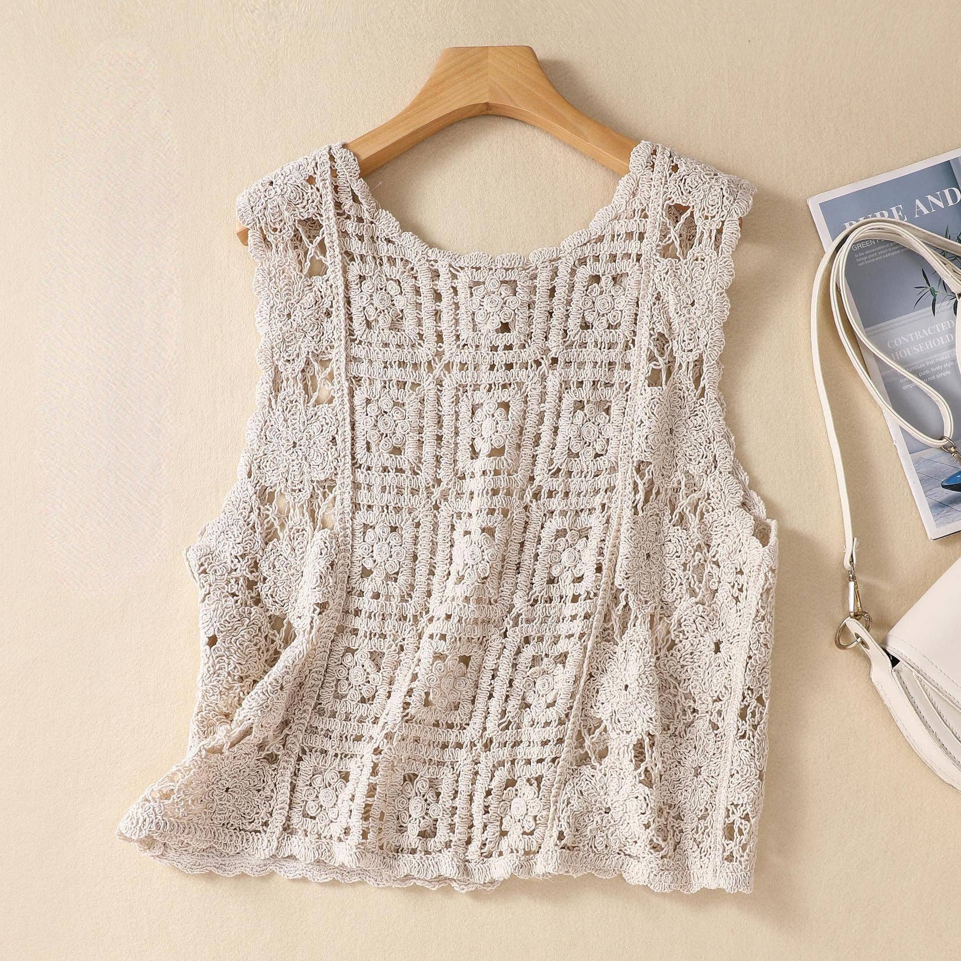 Crochet Vintage Bohemian Vest - Vintage MC