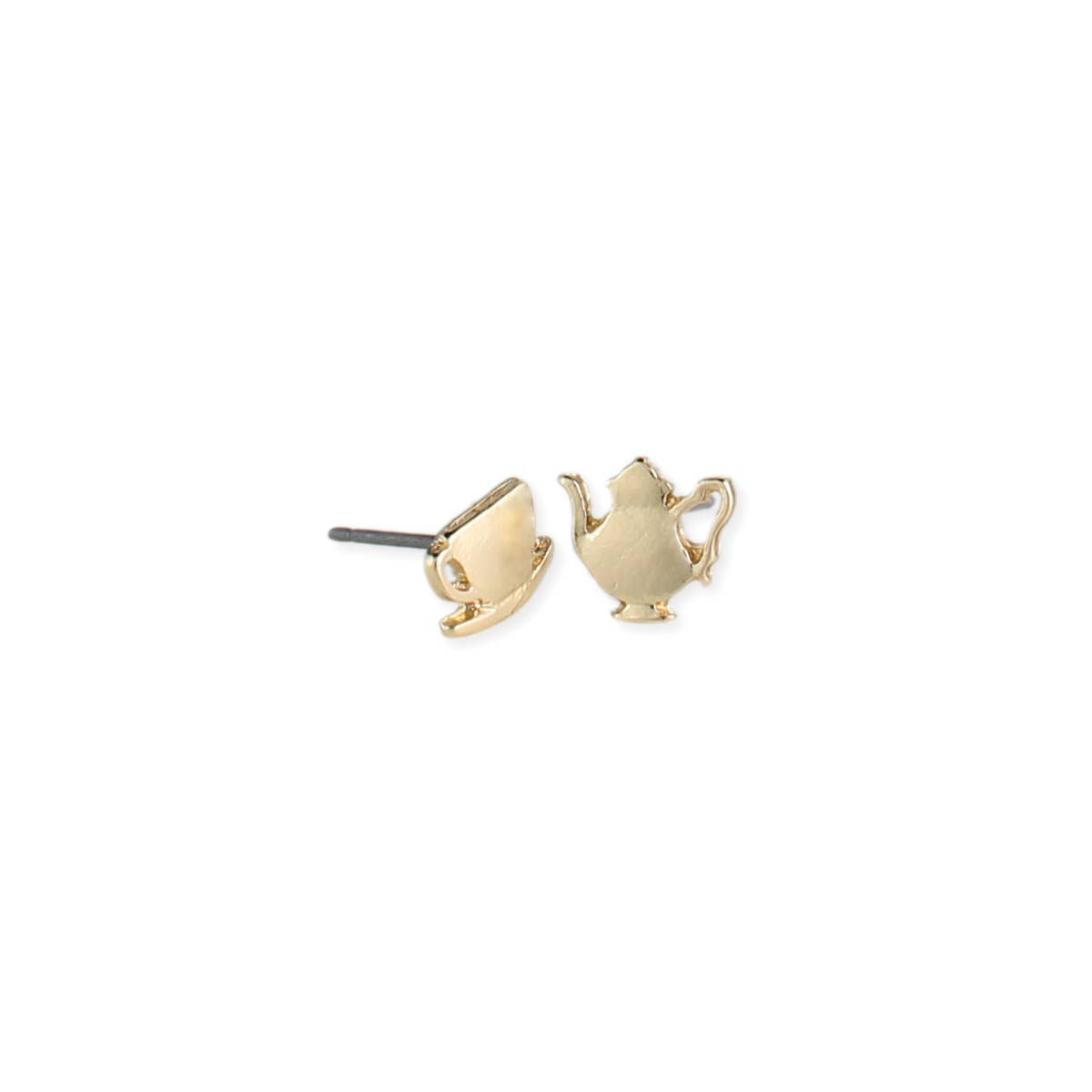 Cup of Tea Fine Art Gold Post Earrings - Vintage MC