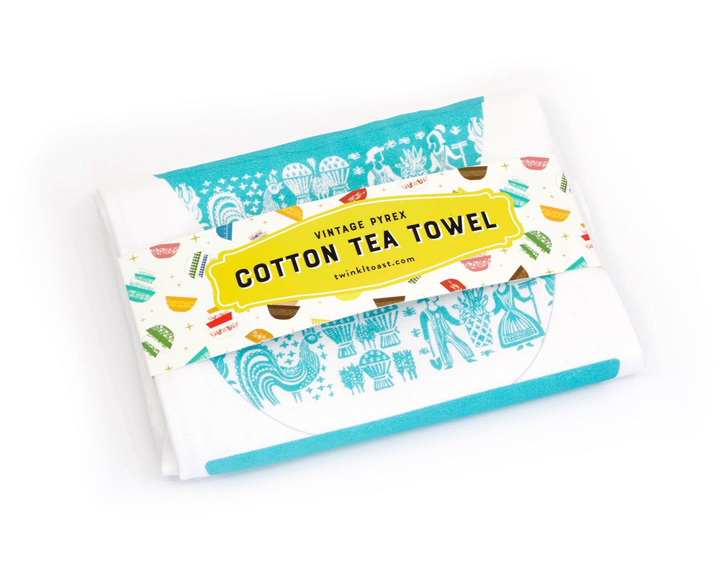 Pyrex-Inspired Tea Towel Cotton – Retro Kitchen Gift