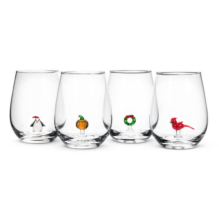 Cardinal Icon Stemless Wine Glass