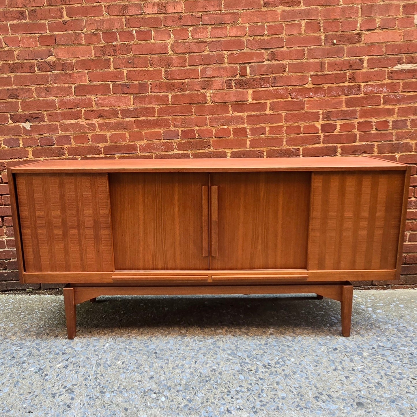 Danish Teak Credenza with Mirrored Back - Vintage MC