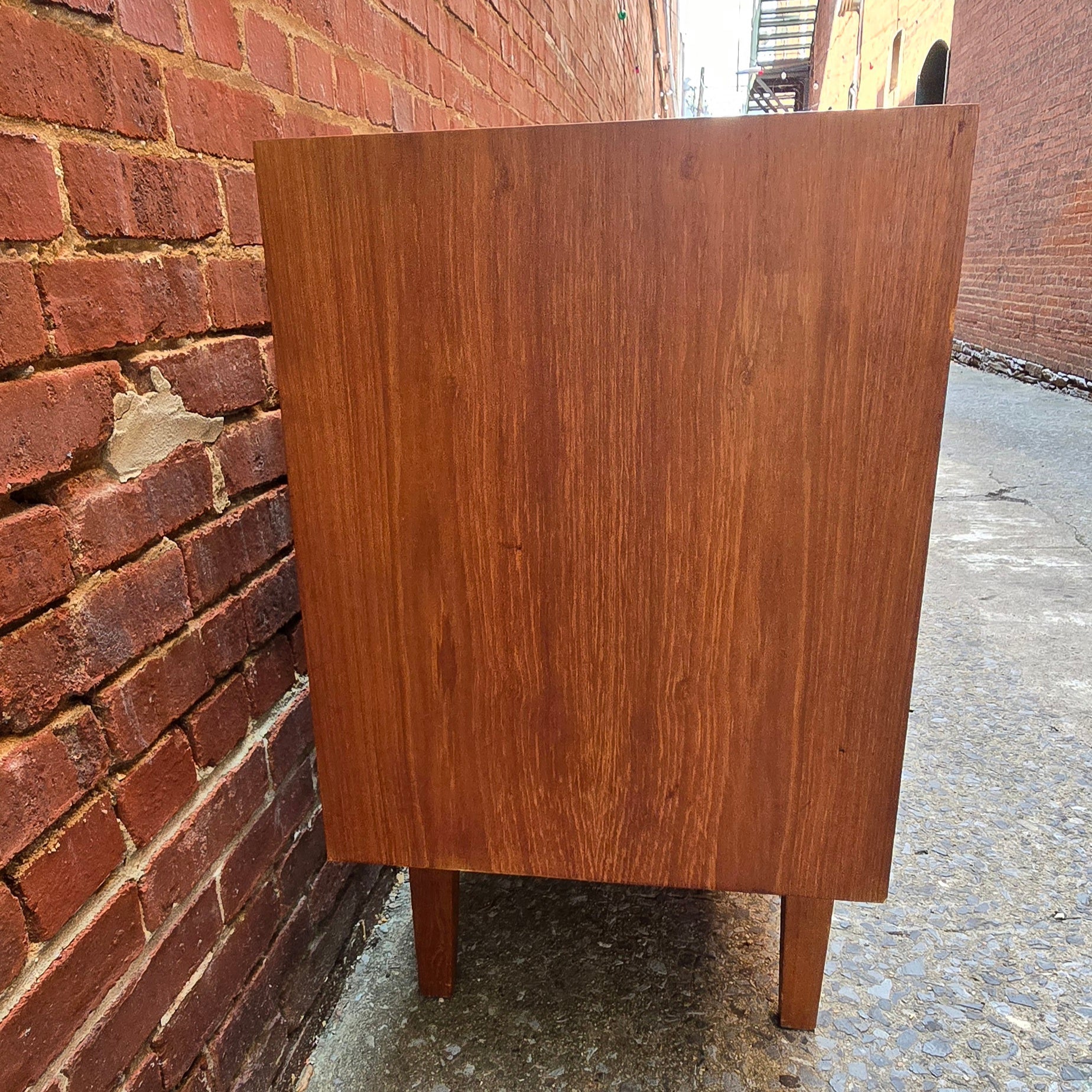 Danish Teak Credenza with Mirrored Back - Vintage MC
