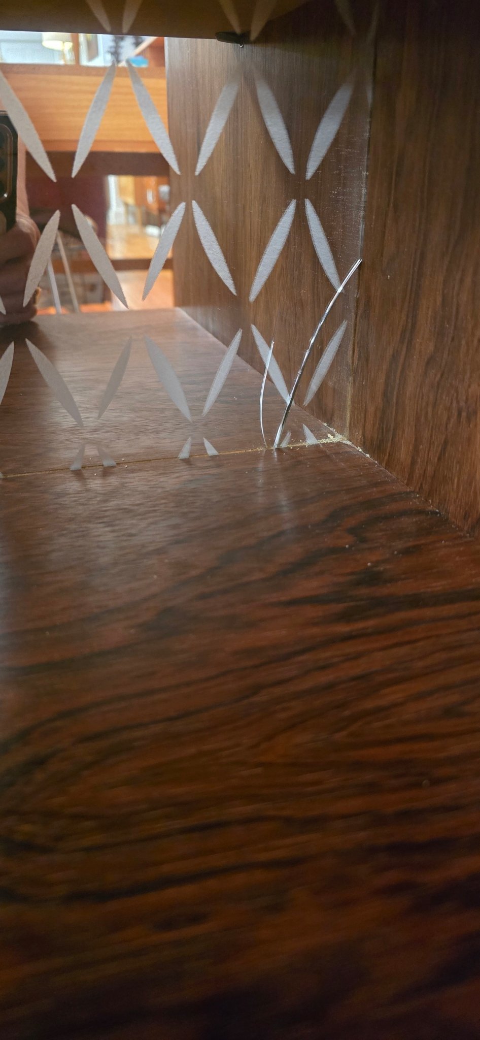 Danish Teak Credenza with Mirrored Back - Vintage MC
