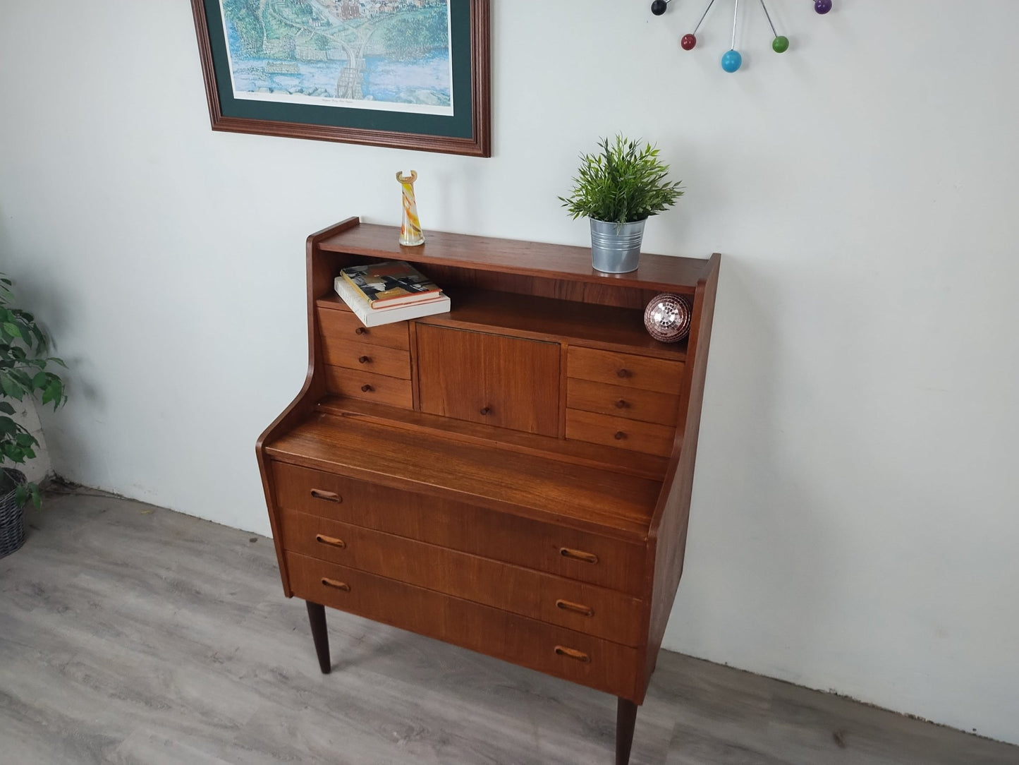 Danish Teak Secretary Desk ST0524148 - Vintage MC