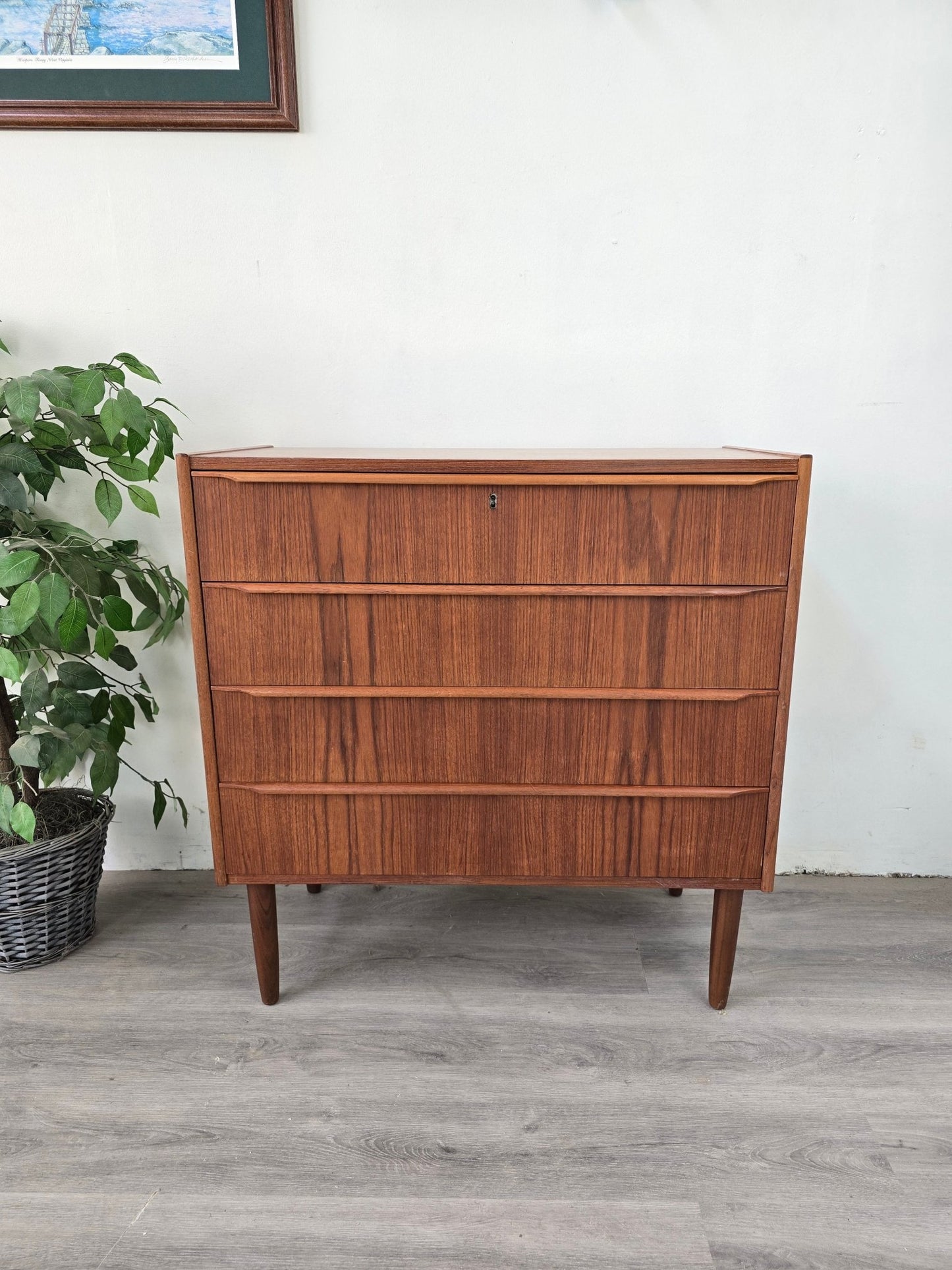 Danish Teak Vanity with Mirror - Vintage MC