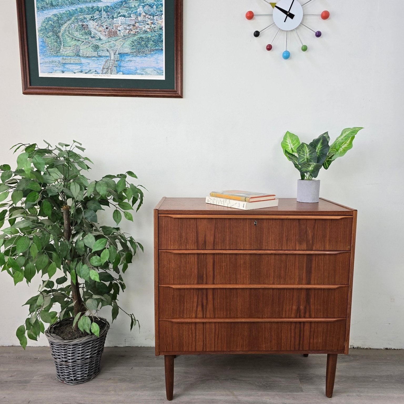 Danish Teak Vanity with Mirror - Vintage MC