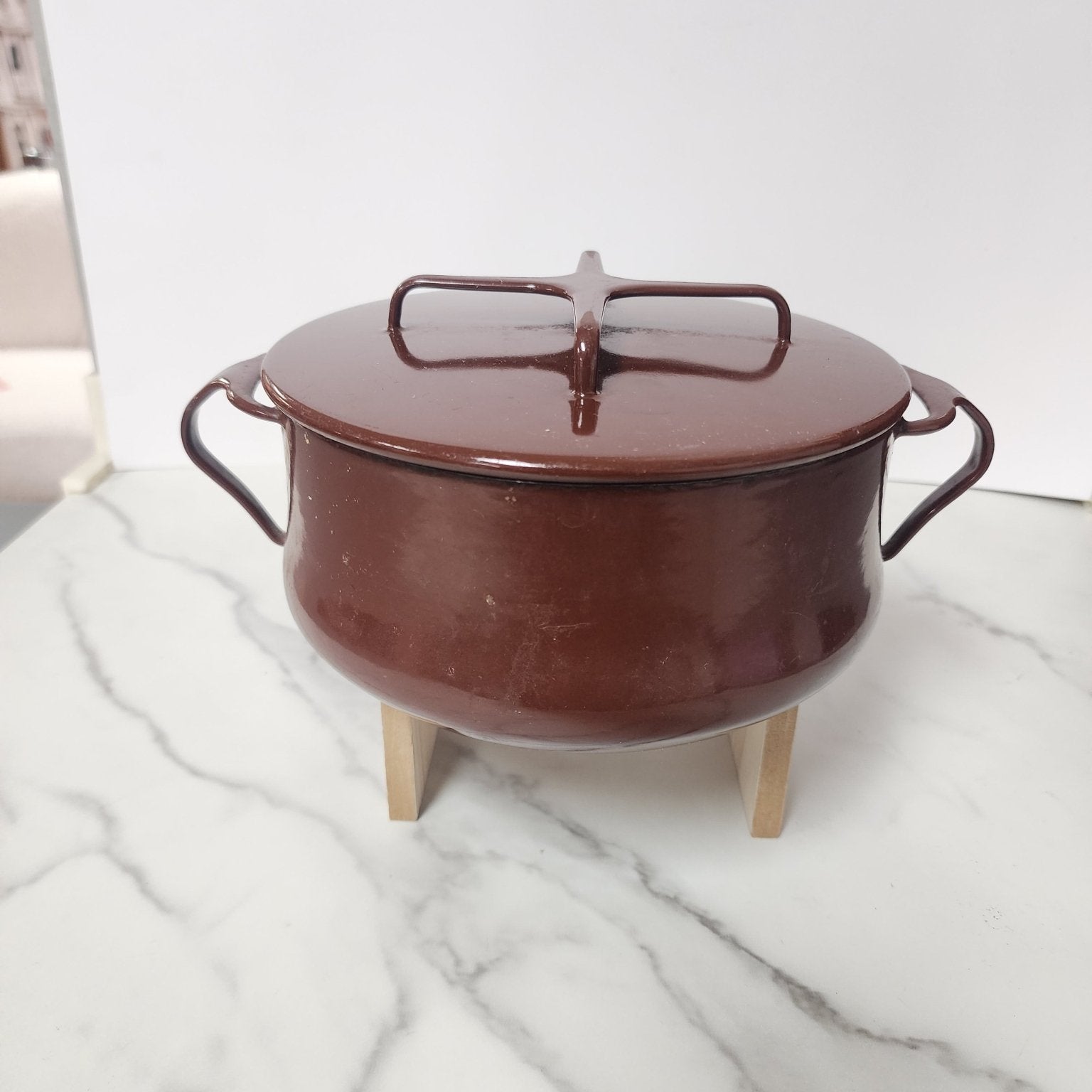 Dansk Brown Kobenstyle Pot with Trivet Lid - Vintage MC