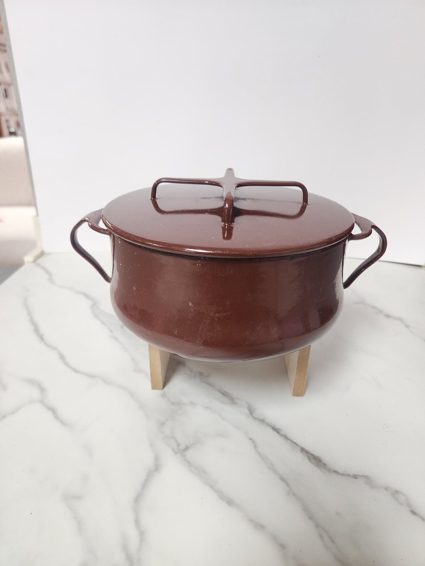 Dansk Brown Kobenstyle Pot with Trivet Lid - Vintage MC
