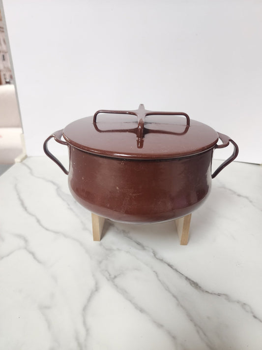 Dansk Brown Kobenstyle Pot with Trivet Lid - Vintage MC