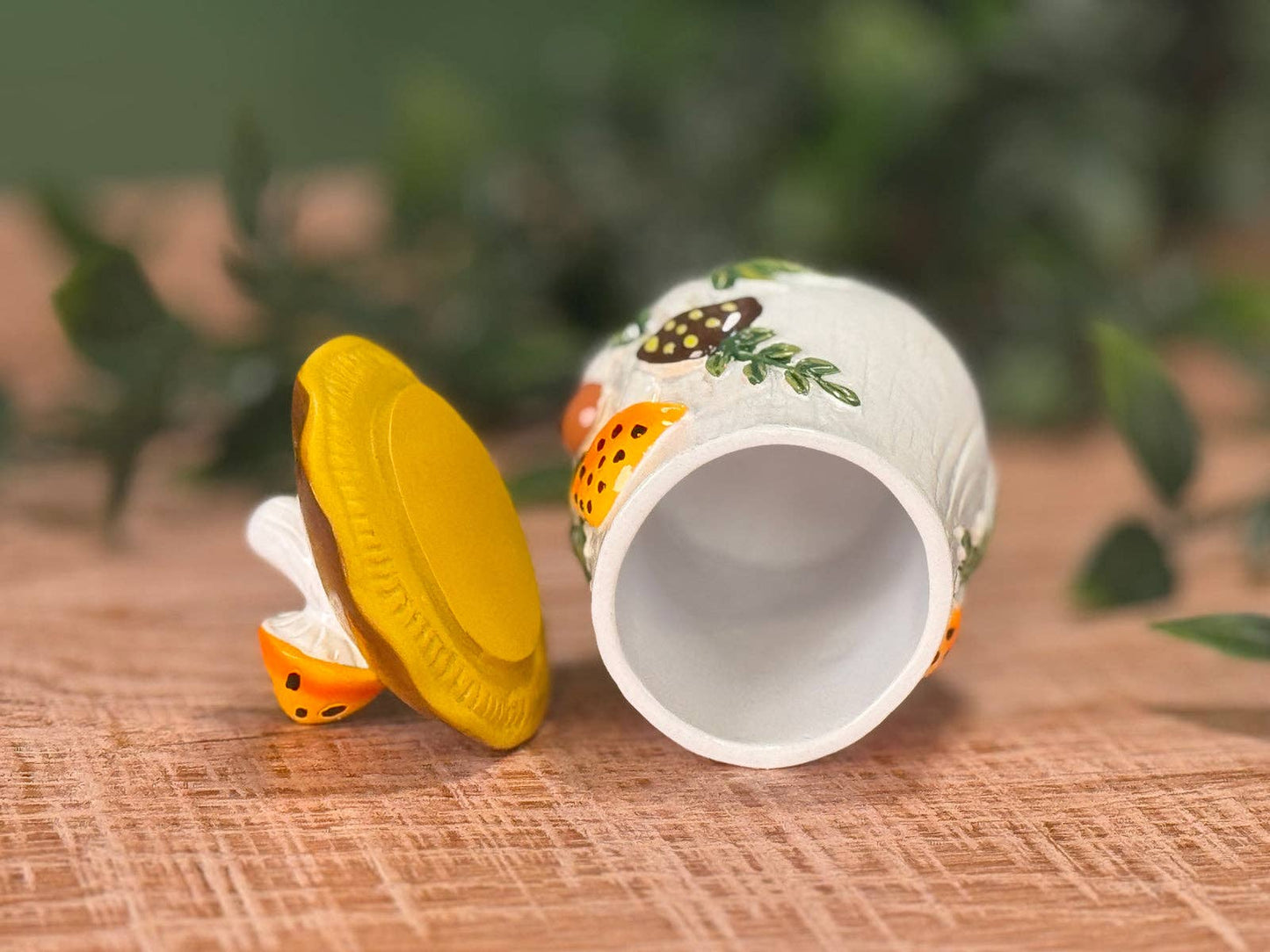 Merry Mushrooms-Inspired 70s Hand-Painted Trinket Box