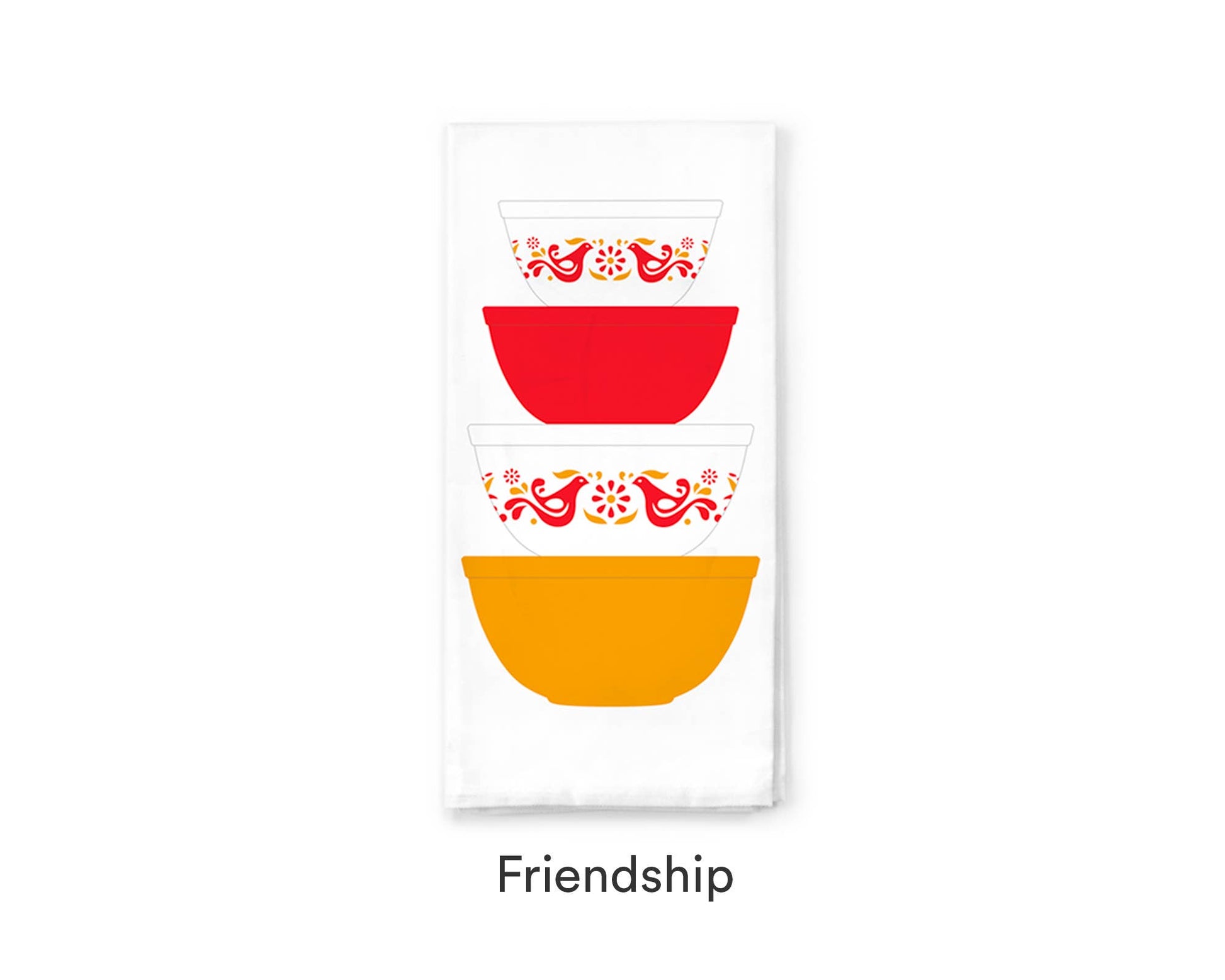 Pyrex-Inspired Tea Towel Cotton – Retro Kitchen Gift