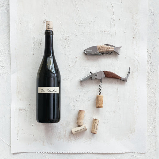 Merbau Wood Bird Shaped Bottle Opener/Corkscrew