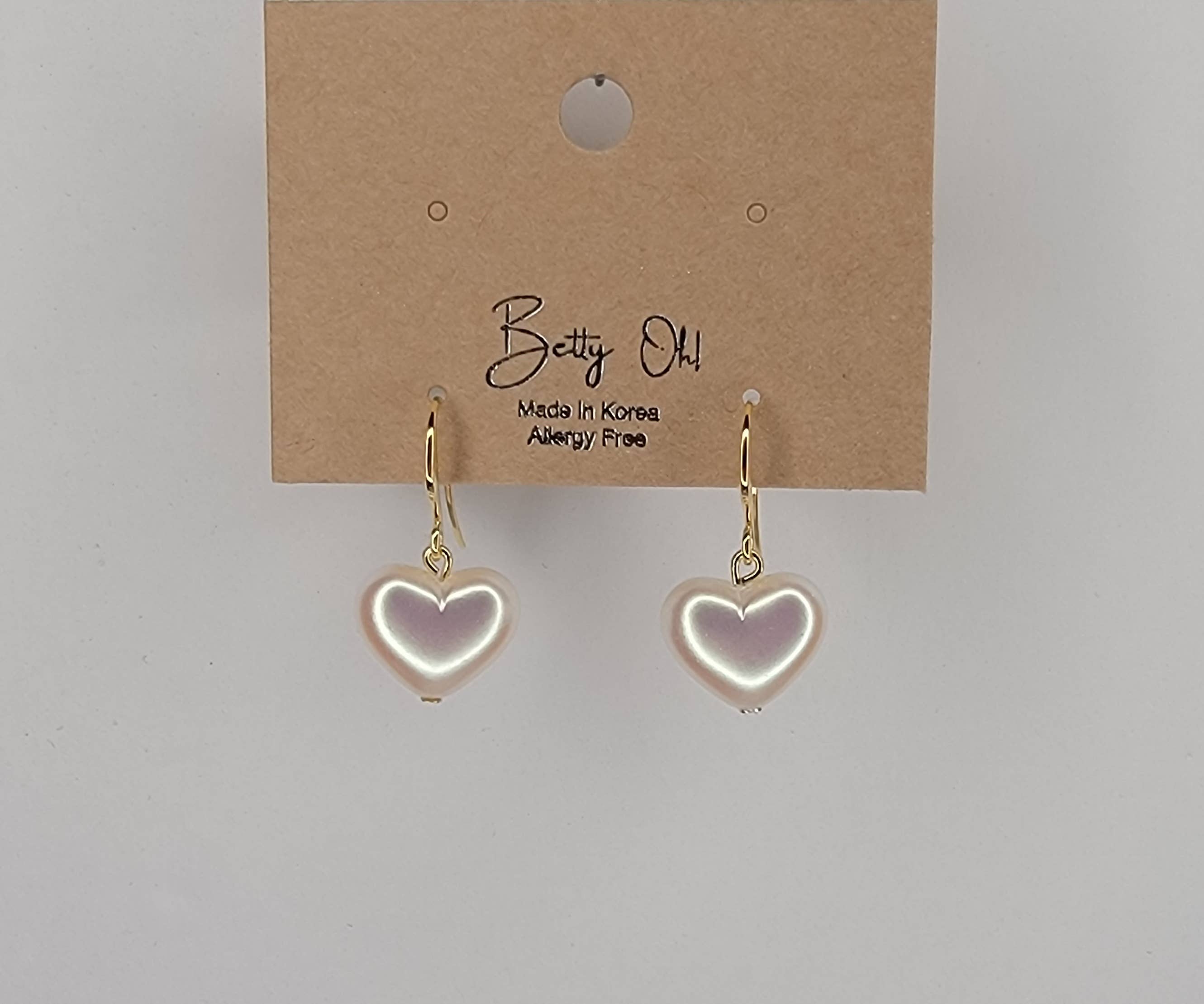 AURORA FAUX HEART PEARL DANGLE EARRINGS