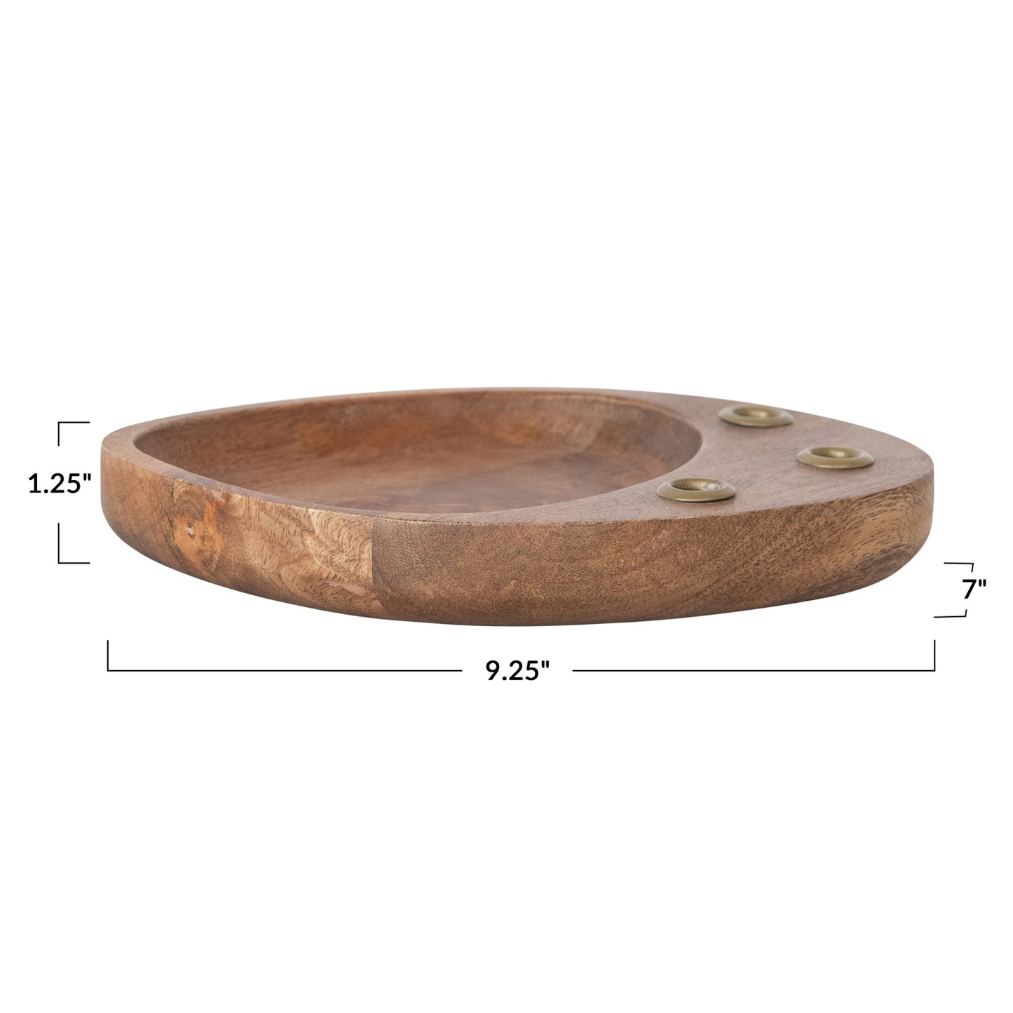 Mango Wood & Metal Taper Holder with Tray (Holds (3) 1/2" Tapers)