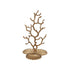 Metal Coral Shaped Jewelry Holder with Shell Shaped Base & 3 Sections, Antique Brass Finish