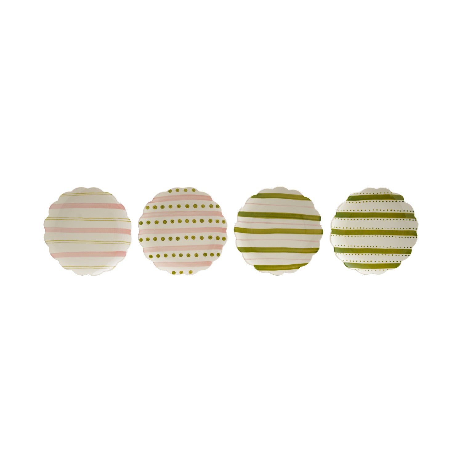 Hand-Painted Stoneware Scalloped Dinner Plate
