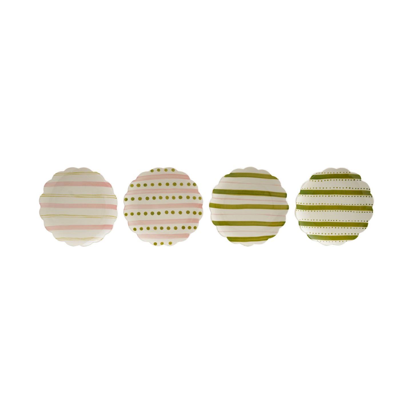Hand-Painted Stoneware Scalloped Dinner Plate