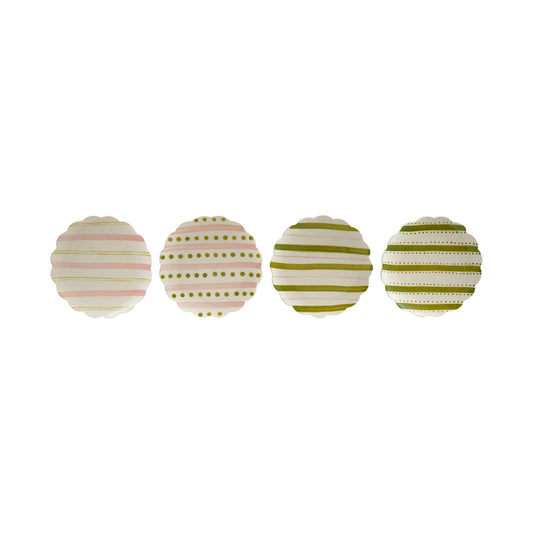 Hand-Painted Stoneware Scalloped Dinner Plate
