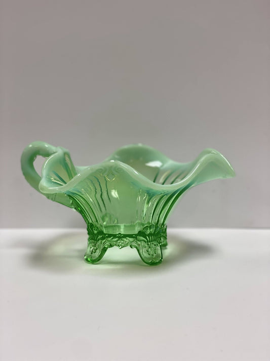 Dugan Glass Green Opalescent Dish - Vintage MC
