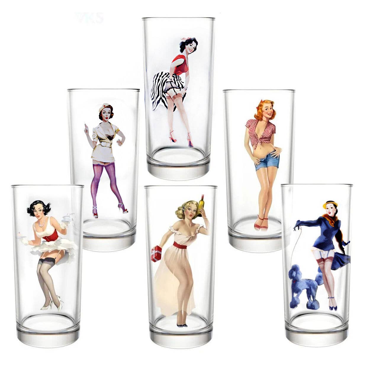 Pin-up Girls Drinking Glass