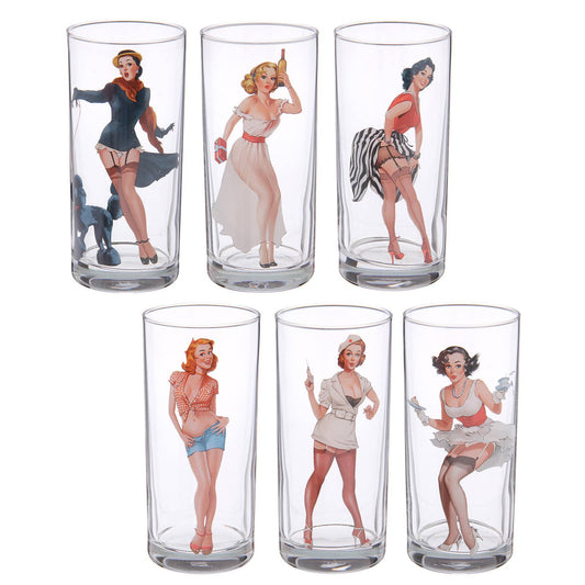 Pin-up Girls Drinking Glass