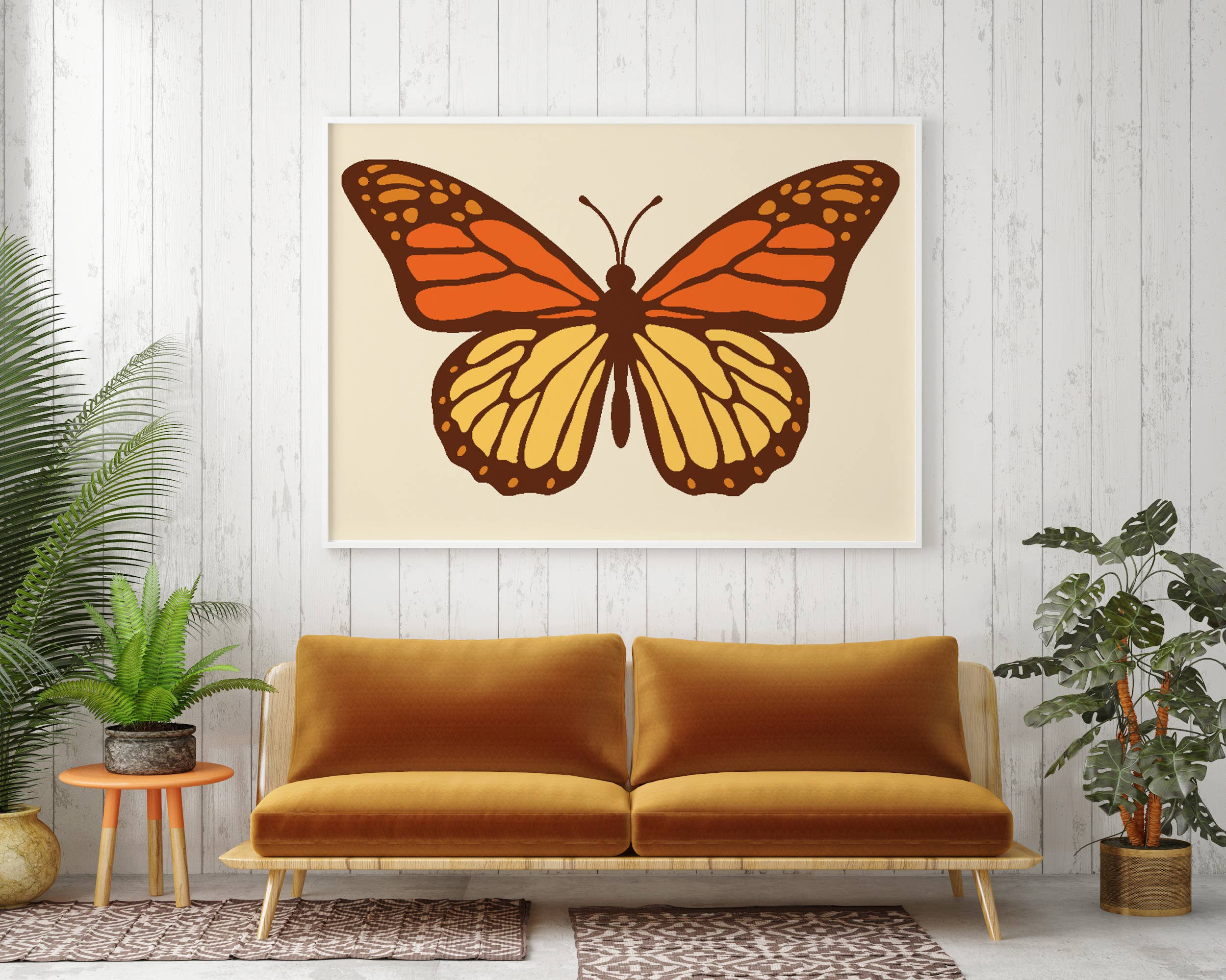 Orange and Yellow Butterfly Print