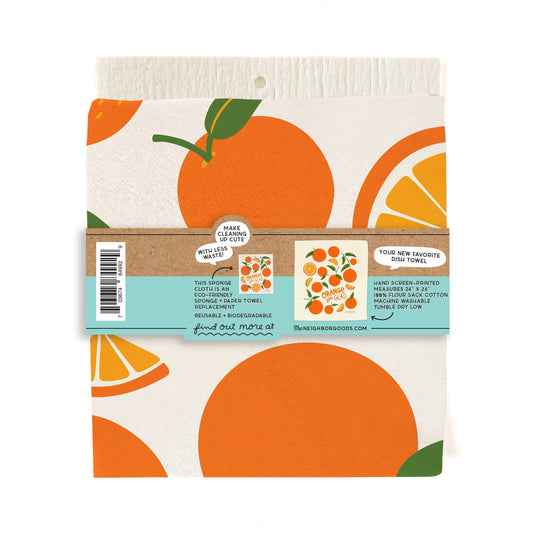Orange - Tea Towel + Sponge Cloth Set